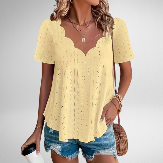 Scarlett | Scallop Design Blouse
