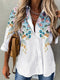 White/Blue-Yellow Floral